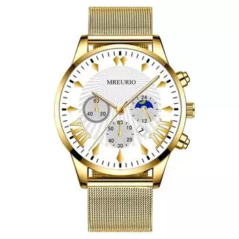 Мужские водонепроницаемые светящиеся наручные часы-будильник для бега One Size золотой