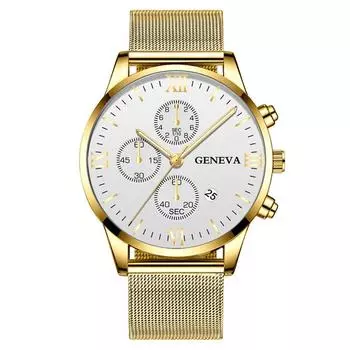 Мужские водонепроницаемые светящиеся наручные часы-будильник для бега One Size золотой