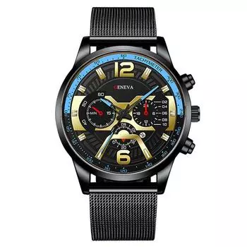 Мужские водонепроницаемые светящиеся наручные часы-будильник для бега One Size синий