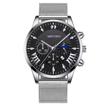 Мужские водонепроницаемые светящиеся наручные часы-будильник для бега One Size серебряный