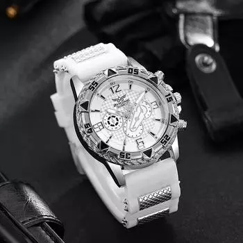 Мужские водонепроницаемые светящиеся наручные часы-будильник для бега One Size белый