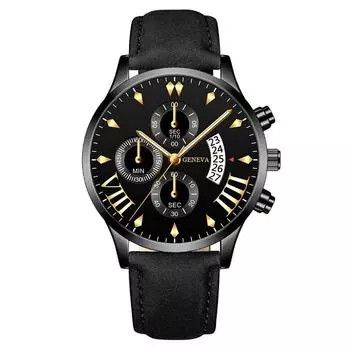 Мужские водонепроницаемые светящиеся наручные часы-будильник для бега One Size чёрный