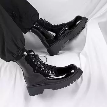 Мужские водонепроницаемые высокие кожаные мотоциклетные ботинки в британском стиле 37 черный коричневый