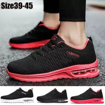 Мужские вяжущие удобные дышащие повседневные воздушные кроссовки легкая спортивная повседневная обувь 39 чёрный