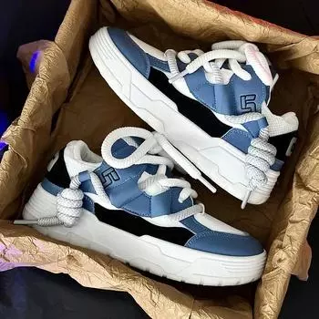 Мужские вулканизированные кроссовки 2024 года, уличные кроссовки на платформе для ходьбы для мужчин, новые баскетбольные кроссовки для бега на открытом воздухе, повседневные кроссовки для хлеба 39 белый