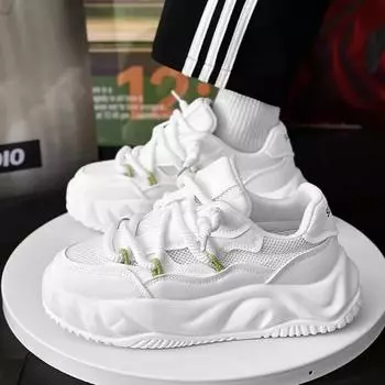 Мужские вулканизированные кроссовки в уличном стиле на платформе для ходьбы для мужчин, новые повседневные кроссовки для активного отдыха 2024 года Zapatos De Hombre 39 белый