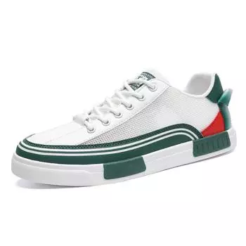 Мужские вулканизированные туфли, летние сетчатые дышащие теннисные туфли, спортивные кроссовки для скейтбординга, прогулочные туфли, зеленые унисекс мужские кроссовки 38