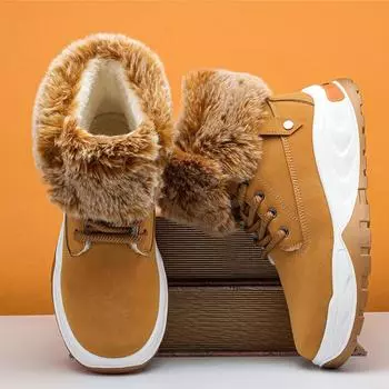 Мужские высокие ботинки для активного отдыха, походные ботинки большого размера, мягкие теплые ботинки для русской зимы, мужские зимние ботинки 39 чёрный