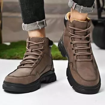 Мужские высокие ботинки для осени и зимы. Удобный минималистичный дизайн. Для повседневного ношения в офисе, на открытом воздухе, для отдыха, для мотоциклистов. 38 чёрный