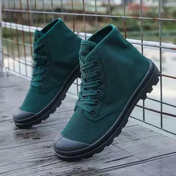 Мужские высокие ботинки Martin 2024 года: Холщовые туфли для альпинизма на открытом воздухе 42 чёрный