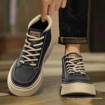 Мужские высокие ботинки Martin 2024 года — стильные осенне-зимние кроссовки для мальчиков и мужчин 41 чёрный