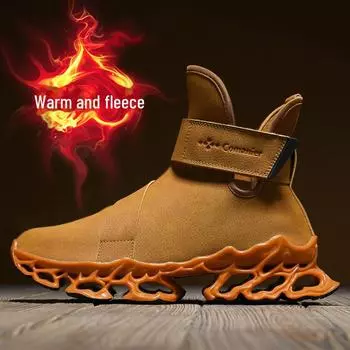 Мужские высокие ботинки Martin — большой размер, осень и зима, бархат, микрофибра, рабочая хлопковая обувь 44