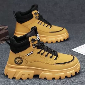 Мужские высокие ботинки Martin в британском стиле в стиле ретро — универсальная, модная обувь для работы и походов с толстой подошвой 39