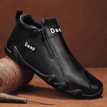 Мужские высокие ботинки Martin в ретро-британском стиле — осень, толстая подошва, нескользящая, плюс бархат 39