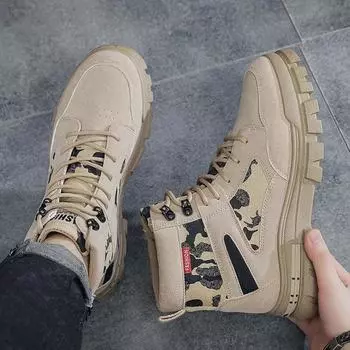 Мужские высокие ботинки, походные ботинки и ботинки по щиколотку, черные мотоциклетные ботинки, осенне-зимние высокие классические мотоциклетные ботинки 39 серый