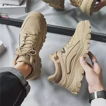 Мужские высокие ботинки в британском стиле в стиле ретро: Износостойкие повседневные ботинки средней высоты для осени и весны 41 чёрный