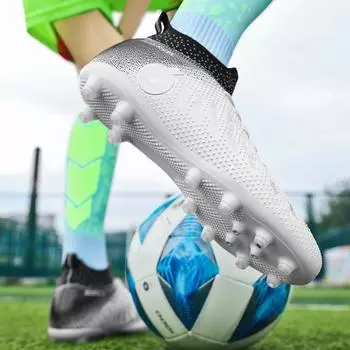 Мужские высокие футбольные бутсы FG/TF футбольные бутсы детские противоскользящие футбольные бутсы для тренировок на траве широкий размер 31-48 новое поступление 35