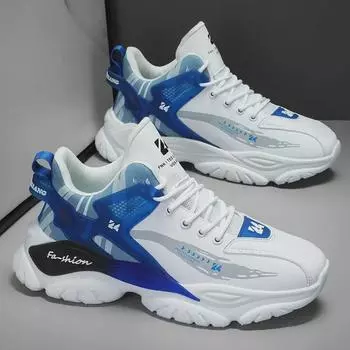 Мужские высокие кожаные спортивные туфли на осень/зиму - новый модный повседневный дизайн Size 41