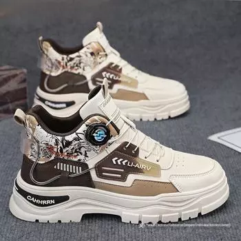 Мужские высокие кожаные зимние повседневные ботинки: Универсальная модель Martin с толстой подошвой, увеличивающая рост, для подростков, занимающихся альпинизмом. 40