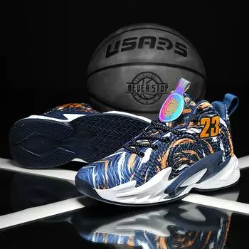 Мужские высокие кроссовки на шнуровке, стильные баскетбольные кроссовки с амортизацией, противоскользящие, для фитнеса, тренировок, спортивной повседневной обуви с резиновой подошвой 35