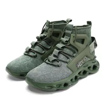 Мужские высокие кроссовки с дышащей сеткой, легкие носки, удобные повседневные нескользящие кроссовки для ходьбы для мужчин 40 белый