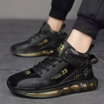 Мужские высокие кроссовки Tide, баскетбольные ботинки, теннисные спортивные кроссовки для студентов, обувь для пешего туризма и путешествий 38 чёрный