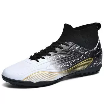 Мужские высокие носки 35–45, футбольные бутсы TF Broken Nails, молодежная спортивная обувь, футбольные тренировочные кроссовки, футбольные бутсы для мальчиков 35 белый/фиолетовый