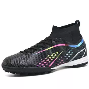 Мужские высокие носки и футбольные бутсы TF Молодежная спортивная обувь со сломанными ногтями Студенческая спортивная тренировочная обувь Обувь для мальчиков 35 белый