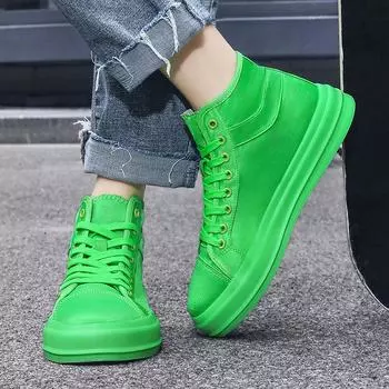 Мужские высокие парусиновые туфли в парном стиле, женская обувь на толстом полу, спортивная обувь, легкая обувь, размер 36-46 36 чёрный