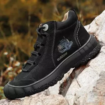 Мужские высокие походные ботинки Повседневная обувь для активного отдыха 39 чёрный