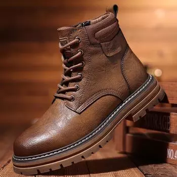 Мужские высокие ретро-ботинки Martin 2024 года: Прочный стиль для активного отдыха и мотоцикла с подошвой Oxford 38 жёлтый/коричневый