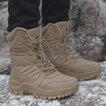 Мужские высокие тактические ботинки для активного отдыха: Брызгозащищенные, теплые ботинки для альпинизма и катания на лыжах 41