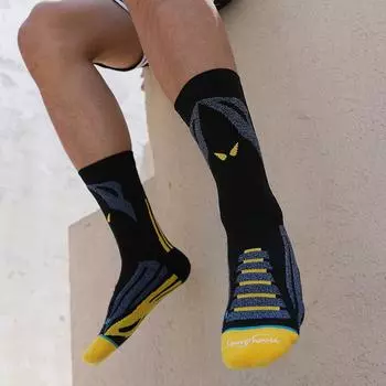 Мужские высокие верхние средней длины, утолщенные практичные элитные баскетбольные модные носки с полотенцем, размер 39–44 One-size чёрный
