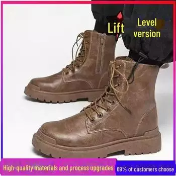 Мужские высокие водонепроницаемые кожаные мотоциклетные ботинки в британском стиле с толстой подошвой, идеально подходят для осени. 46