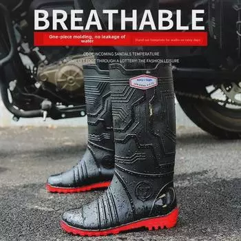 Мужские высокие водонепроницаемые резиновые сапоги Jundeng — нескользящие, износостойкие, с бархатной подкладкой 36