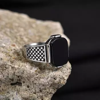 Мужские высококачественные кольца из нержавеющей стали с разноцветными драгоценными камнями, ониксовые кольца, ювелирные изделия, профессиональное заводское производство 7