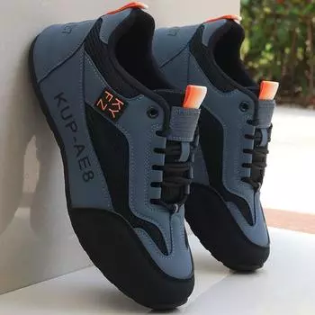 Мужские высококачественные кожаные водонепроницаемые нескользящие легкие кроссовки для бега – повседневный осенний тренд 44