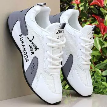 Мужские высококачественные повседневные невидимые увеличивающие рост дышащие легкие кроссовки для бега Inner Heightening Style; size 42 серый