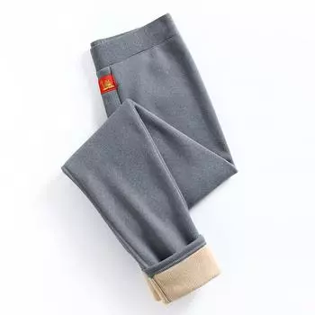 Мужские высококачественные зимние леггинсы Plus Velvet, термобелье, одежда, брюки, уличные толстые брюки M серый