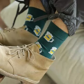 Мужские забавные носки CHAOZHU с рисунком пива, деловые модные носки для повседневных носков на Рождество, День отца, подарок на день рождения