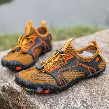 Мужские забродные ботинки, быстросохнущие, акваобувь, нескользящие, кроссовки для спортзала, дышащая обувь для кемпинга и отдыха на природе 36 коричневый