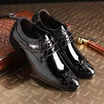 Мужские заостренные деловые туфли из кожи, дышащие, повседневные, британского стиля, свадебные туфли для фотосъемки 36 коричневый