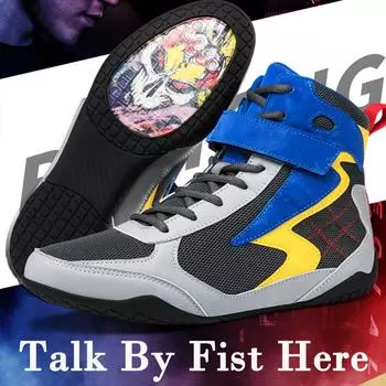 Мужские/женские боксерские ботинки, молодые противоскользящие тренировочные ботинки для стрельбы, мотоциклетные ботинки 36 оранжевый/серый