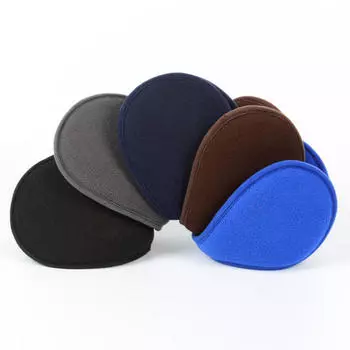 Мужские, женские, детские зимние утеплители, флисовые наушники, без ремешка, мягкие, ветрозащитные наушники, защита ушей, накладки на уши чёрный