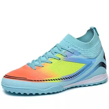 Мужские/женские футбольные бутсы 34-45, короткие лавровые бутсы с высоким берцем для дома и улицы, искусственный газон, детские футбольные бутсы 34 белый/фиолетовый