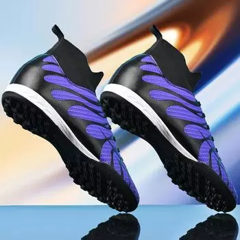 Мужские/женские футбольные бутсы 35-45, резиновая мягкая подошва с короткими шипами, кожаные молодежные футбольные бутсы из искусственного газона 35 белый