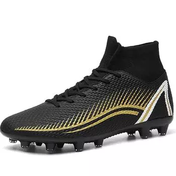 Мужские/женские футбольные бутсы 35-47, кожаные высокоэластичные носки большого размера с портированными искусственными гвоздями, молодежные футбольные тренировочные футбольные бутсы 37 белый