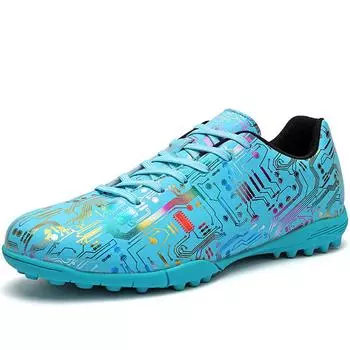 Мужские/женские футбольные бутсы с резиновой мягкой подошвой, короткие внутренние и внешние искусственные газоны, детские кожаные футбольные кроссовки 35 белый