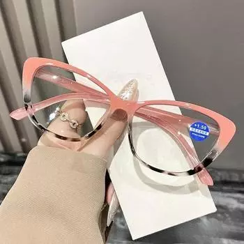 Мужские Женские Классические Очки для Чтения Кошачий Глаз Очки, Блокирующие Синий Свет, для Дам Трендовые +0