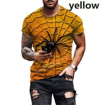 Мужские/женские модные футболки с 3D абстрактным принтом паука, футболка с индивидуальным крутым принтом и графическим принтом, футболка унисекс с коротким рукавом